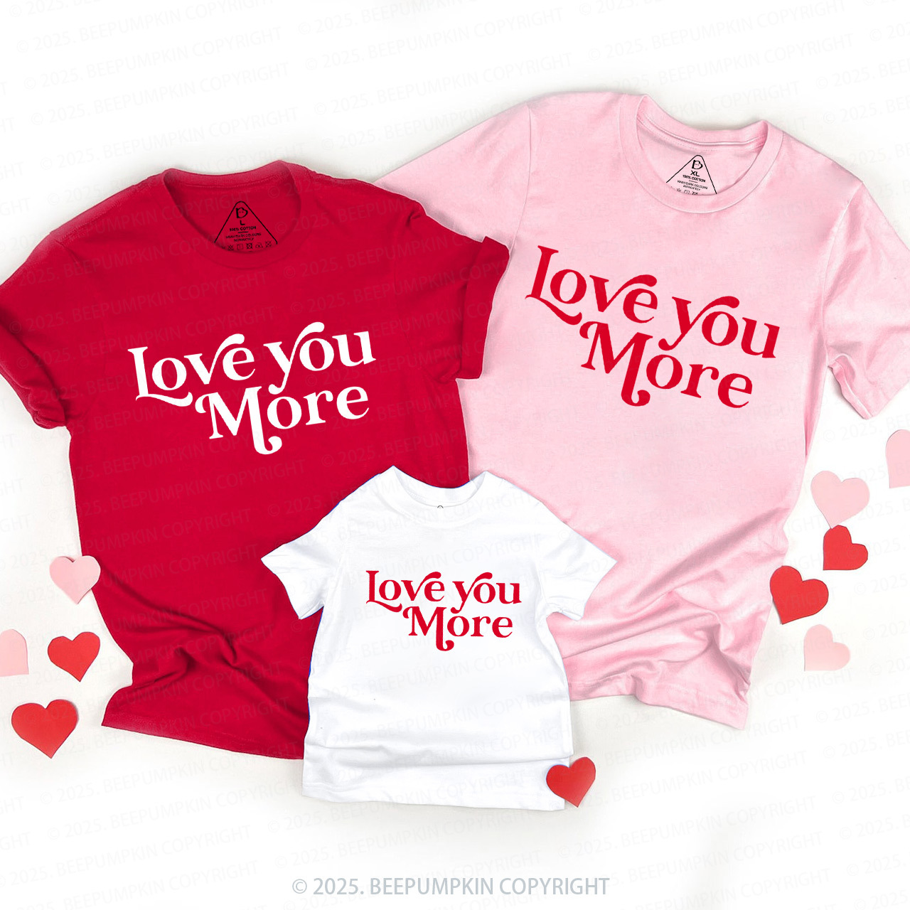 Love You More Valentine's Day Family Shirt