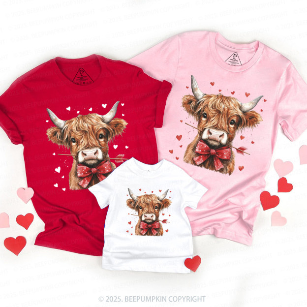 Highland Cow Valentine's Day Family Shirt