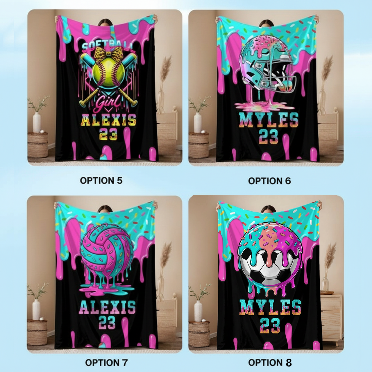 Personalized Baseball Drip Blanket