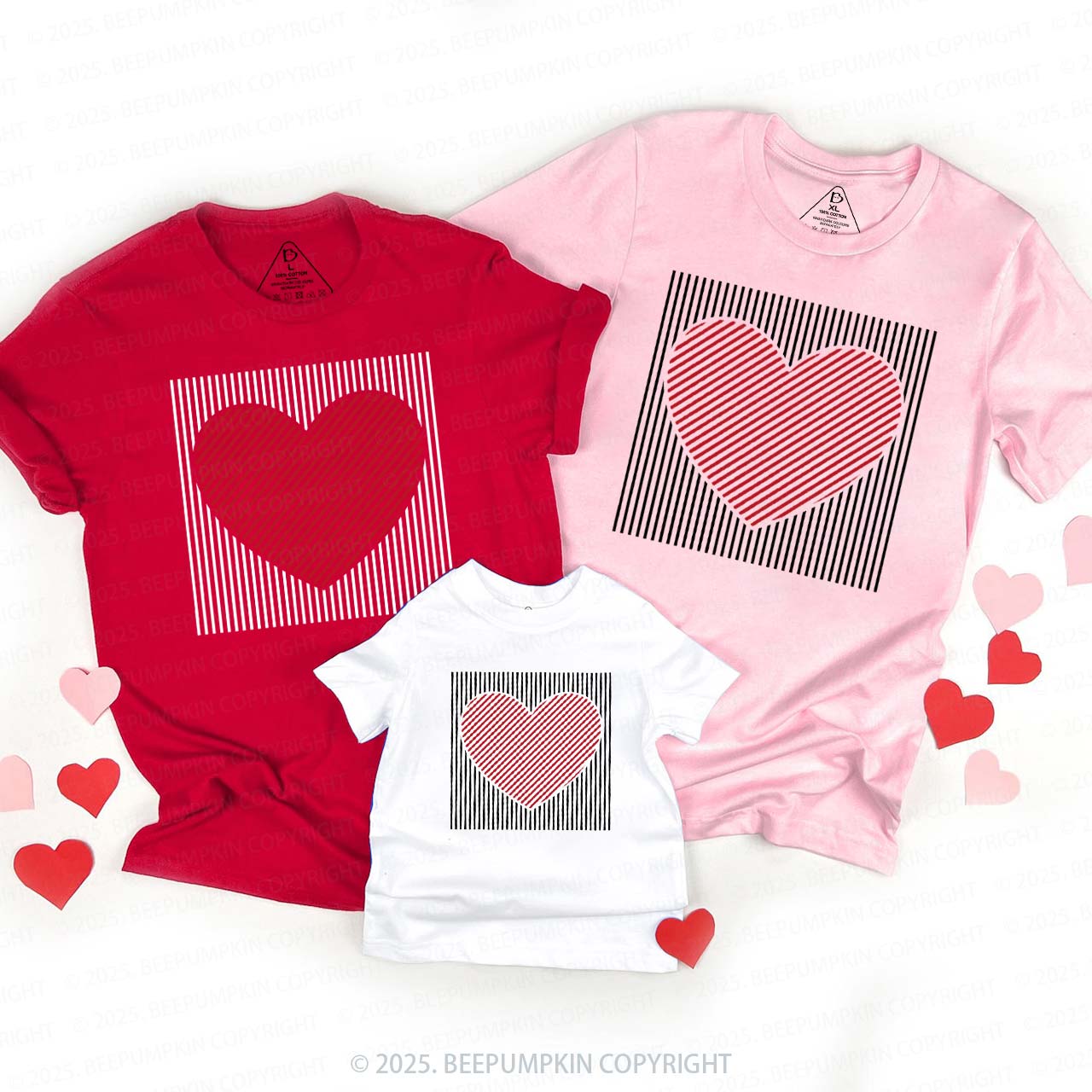 Heart-shaped Lines Valentine's Day Family Shirt