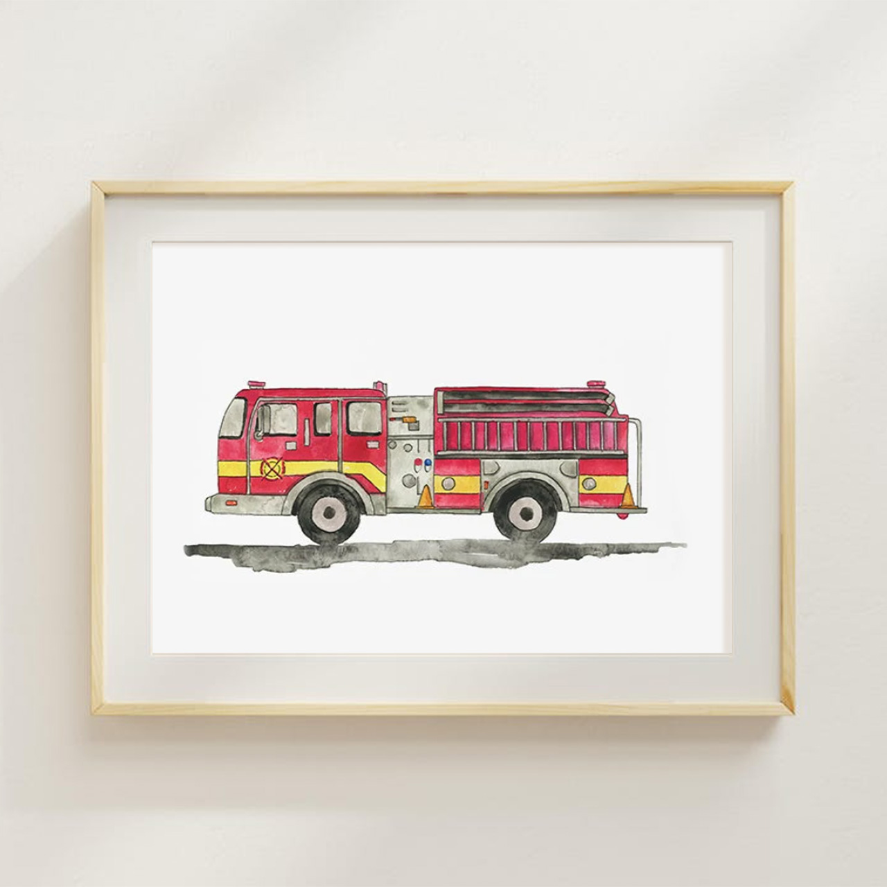 Set Of 6 Construction Vehicle Digital Nursery Wall Art