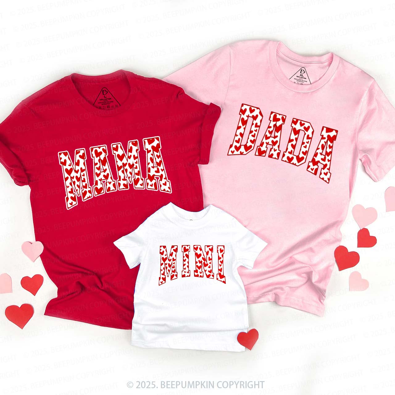 Personalized Heart-shaped Leopard Print Valentine's Day Family Shirt