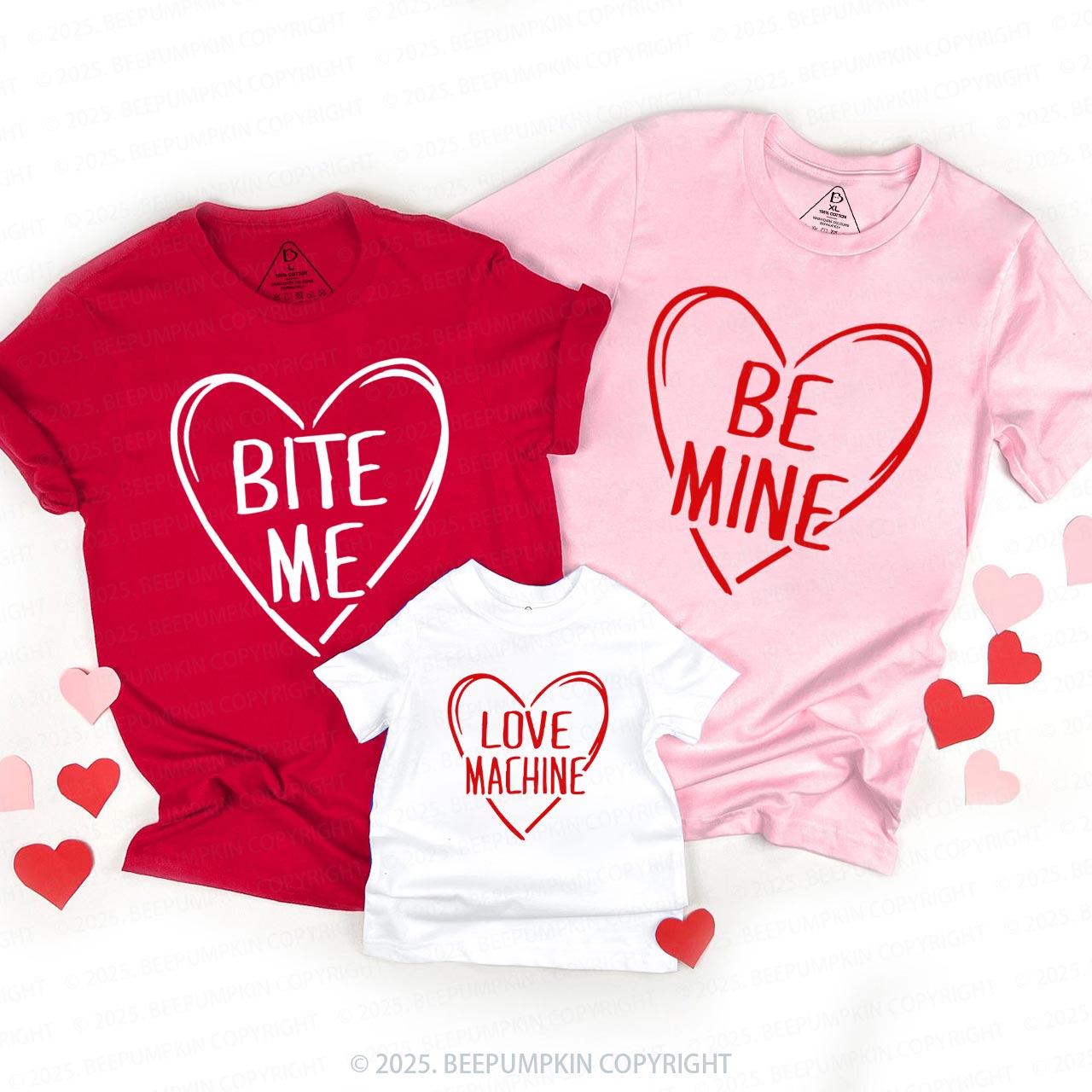 Personalized Playful Love Hearts Valentine's Day Family Shirt