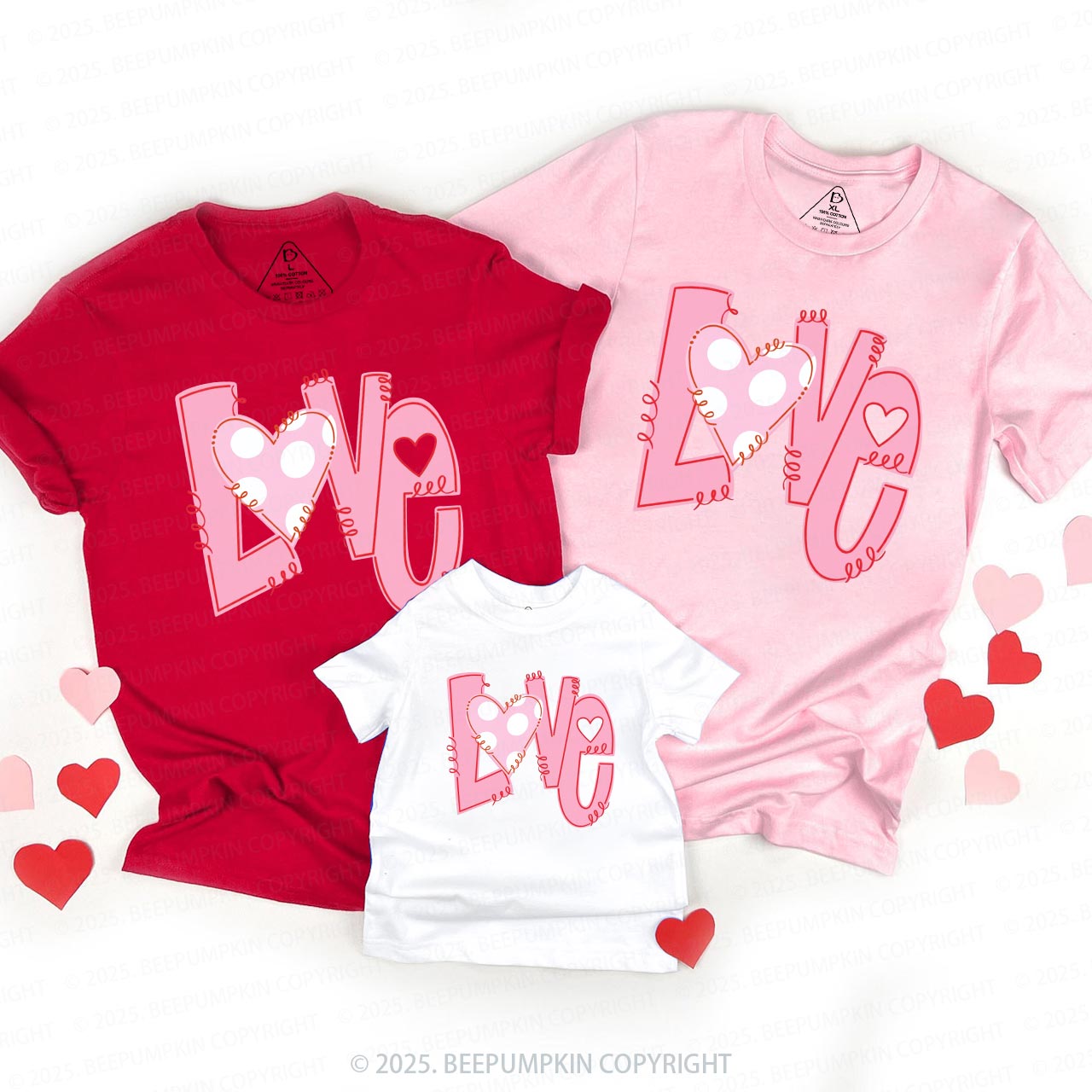 Heart Love Valentine's Day Family Shirt