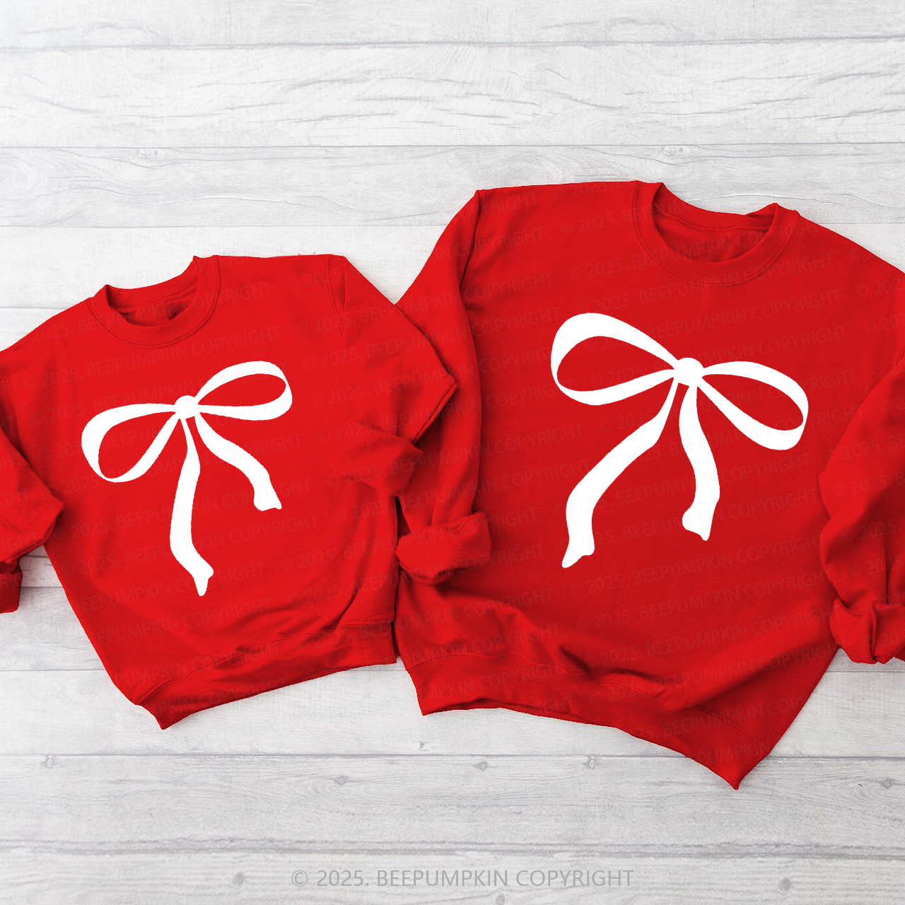 Bow Of Love Valentine's Day Matching Sweatshirts