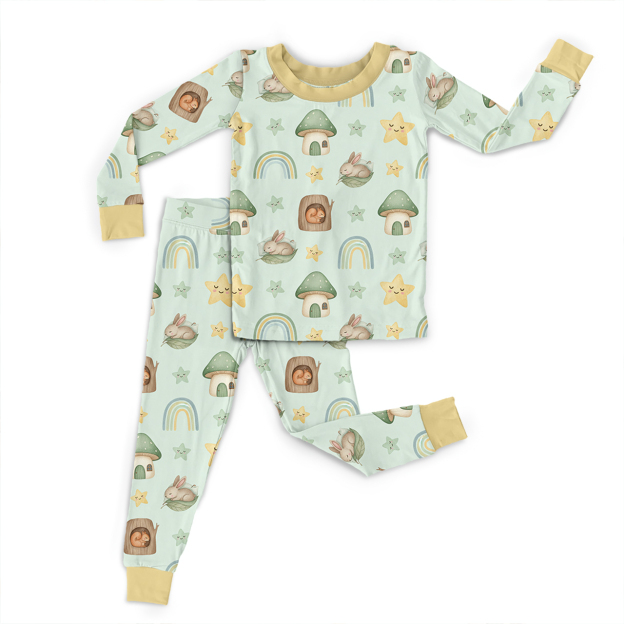 Sweet Dream Forest Two-Piece Pajama Set For Kids