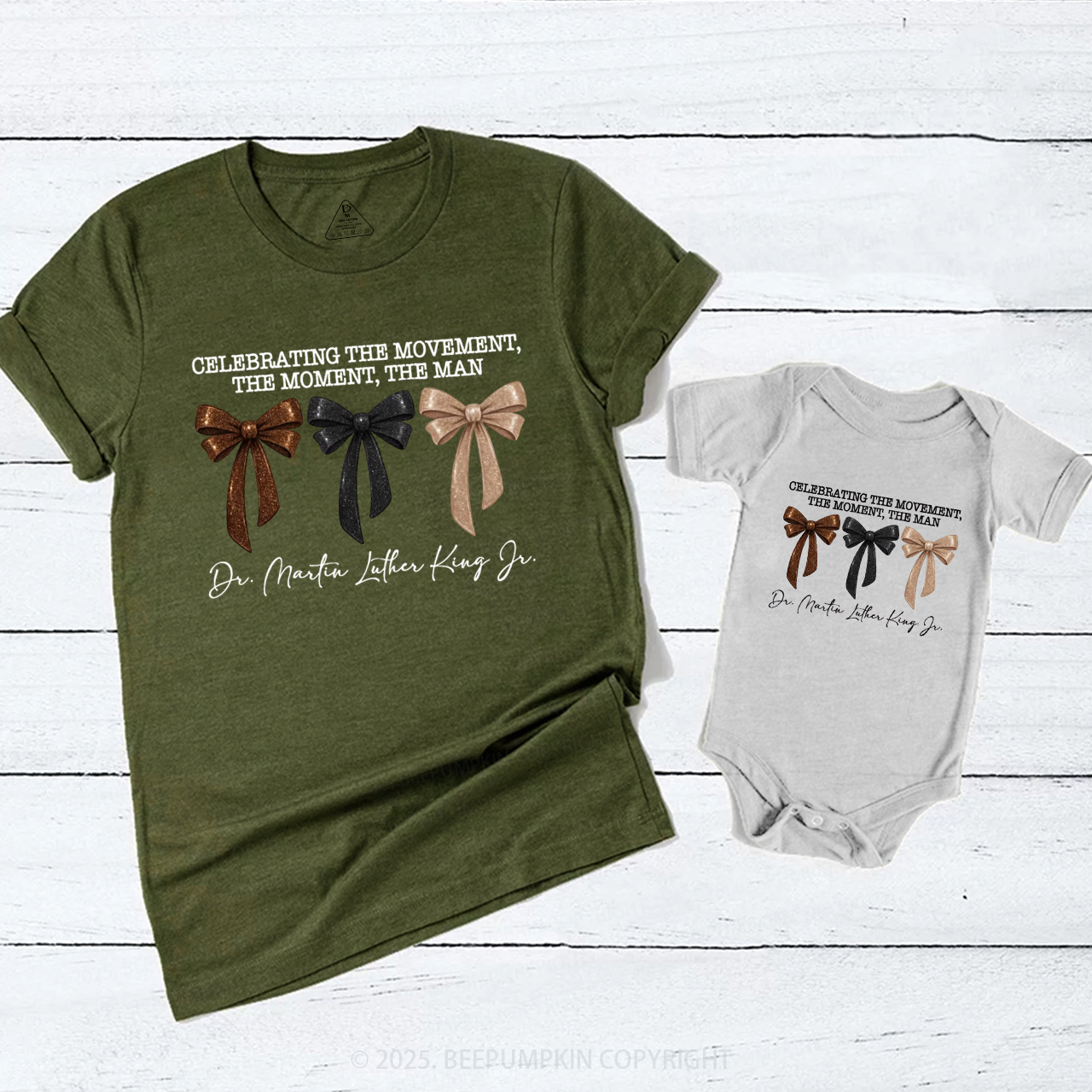 Golden Dream Bows Black  History Month Mom&Me Matching Tees