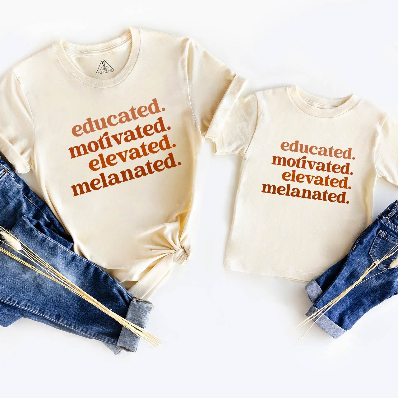 Educated Motivated Melanated Mom&Me Matching Tees