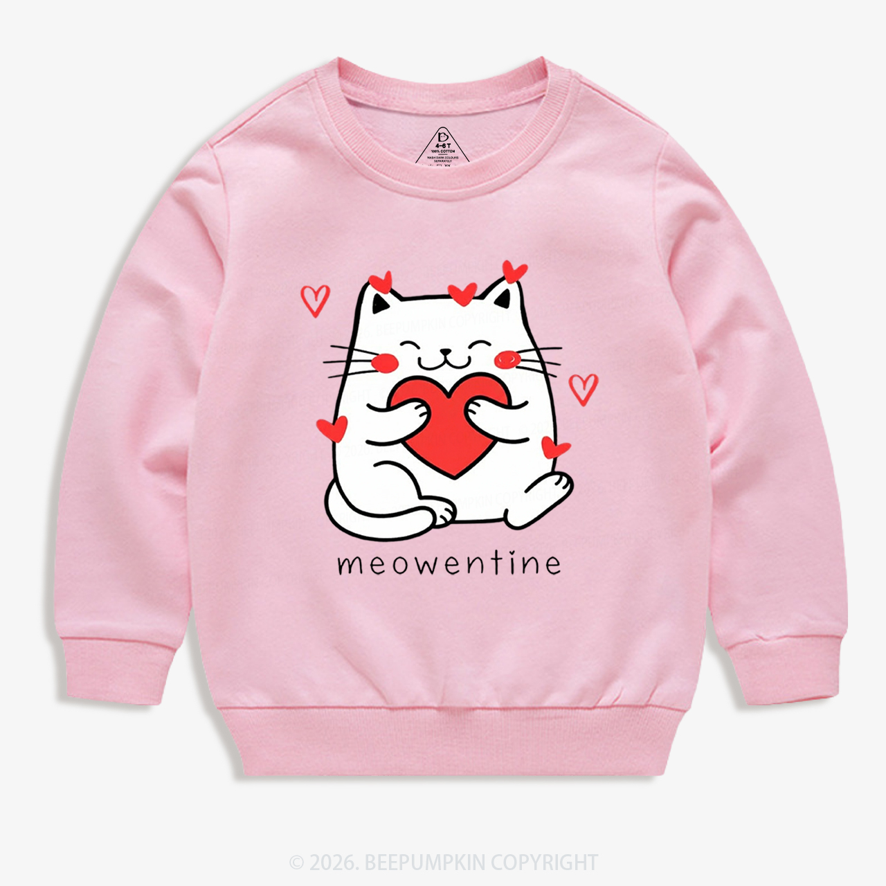 Meowentin Valentine's Day Kid's Sweatshirt