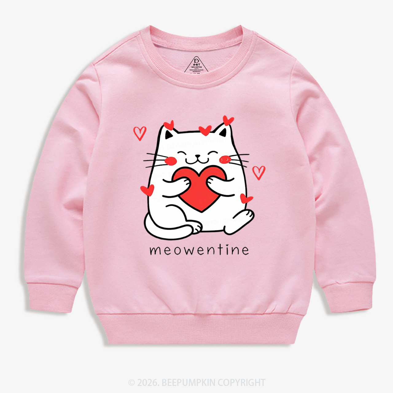 Meowentin Valentine's Day Kid's Sweatshirt