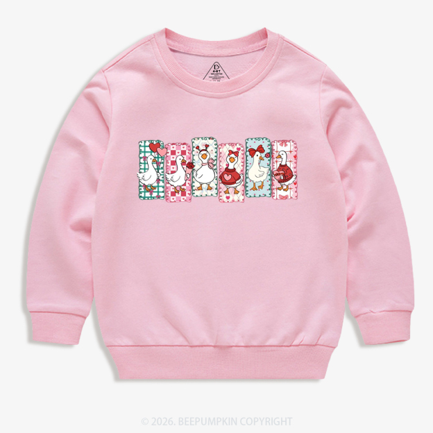 Just a Love Goose Valentine's Day Kid's Sweatshirt