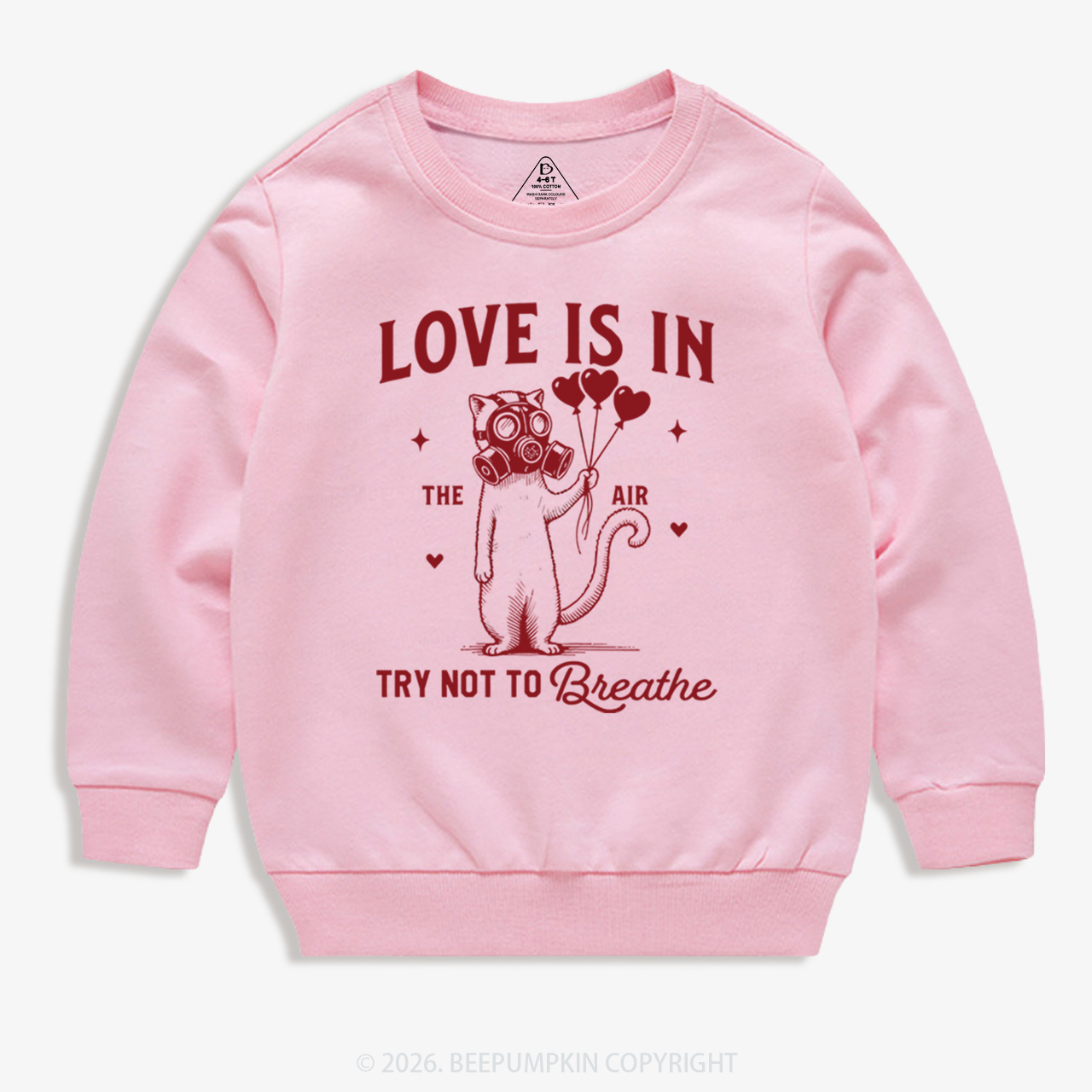Love is in The Air Try Not To Breathe Kid's Sweatshirt