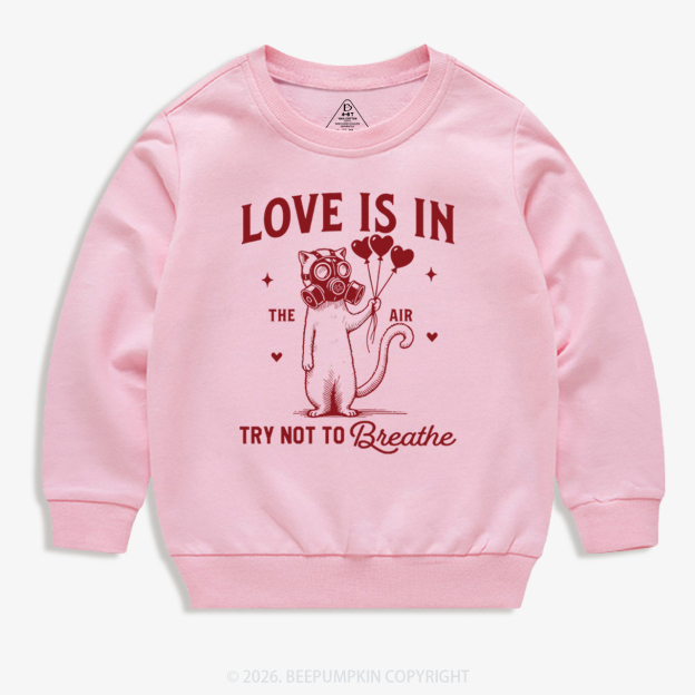 Love is in The Air Try Not To Breathe Kid's Sweatshirt