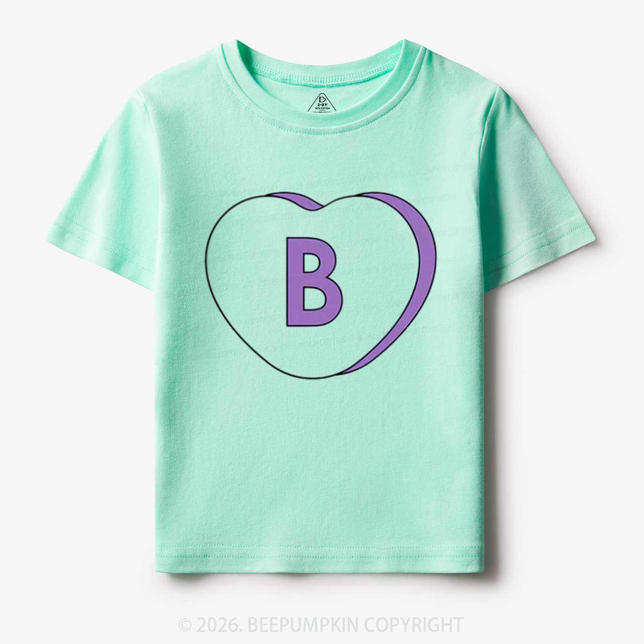 Personalized Candy Heart Initial Valentine's Day Toddler&Kid's Tees Beepumpkin
