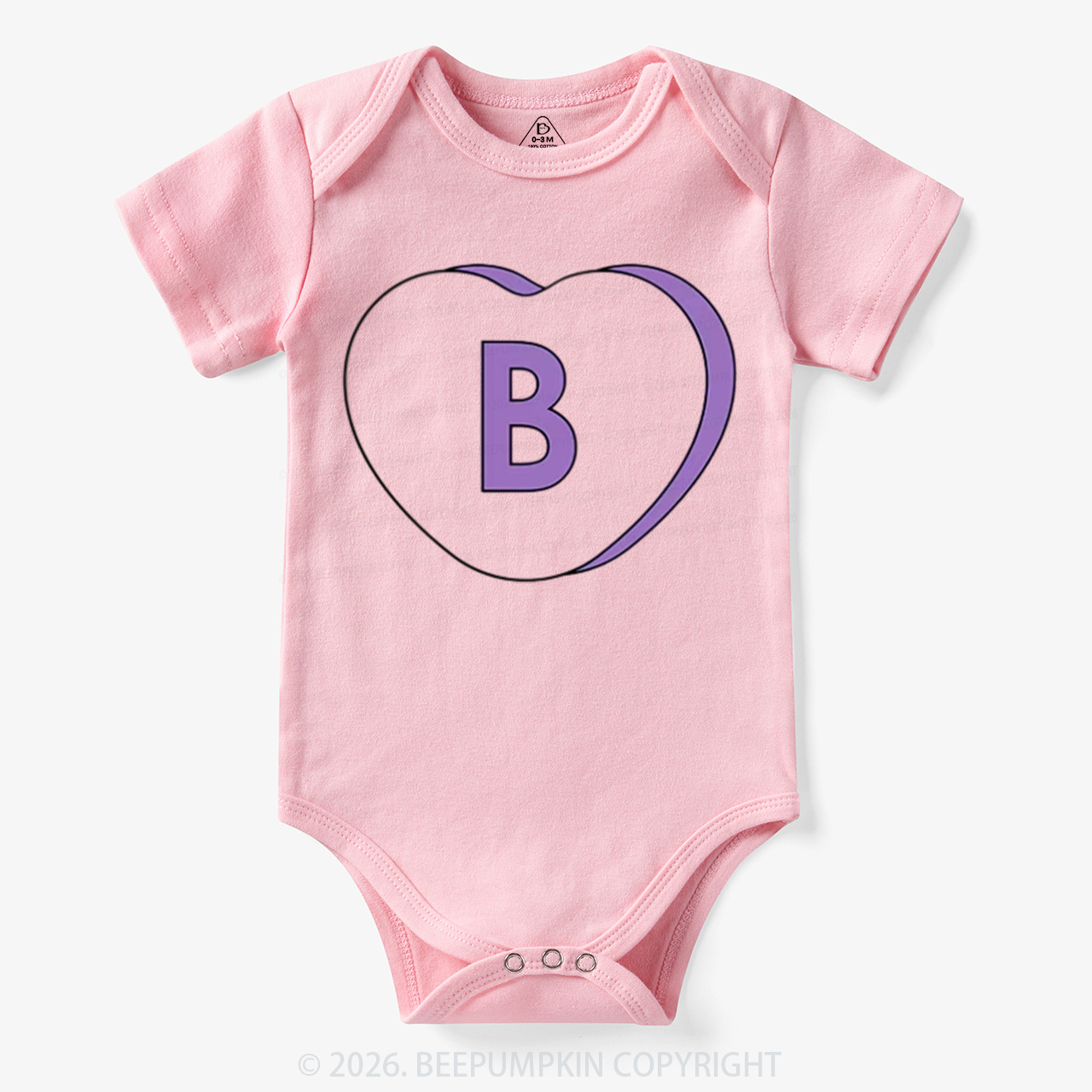 Personalized Candy Heart Initial Valentine's Day Bodysuit