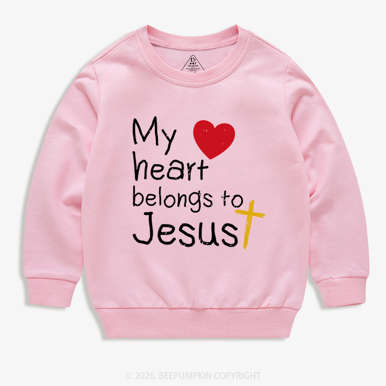 My Heart Belongs to Jesus Valentine's Day Kid's Sweatshirt