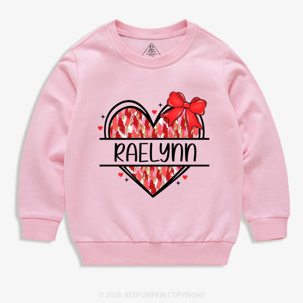 Personalized Heart Name Valentine's Day Kid's Sweatshirt