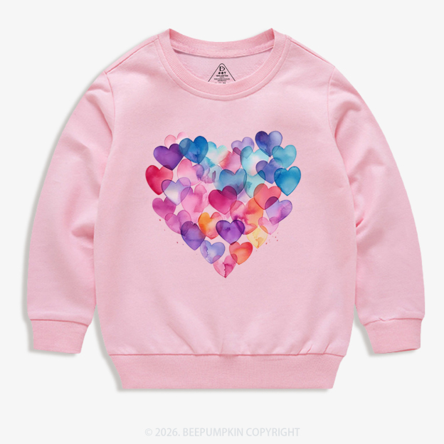 Layered Hearts Valentine's Day Kid's Sweatshirt