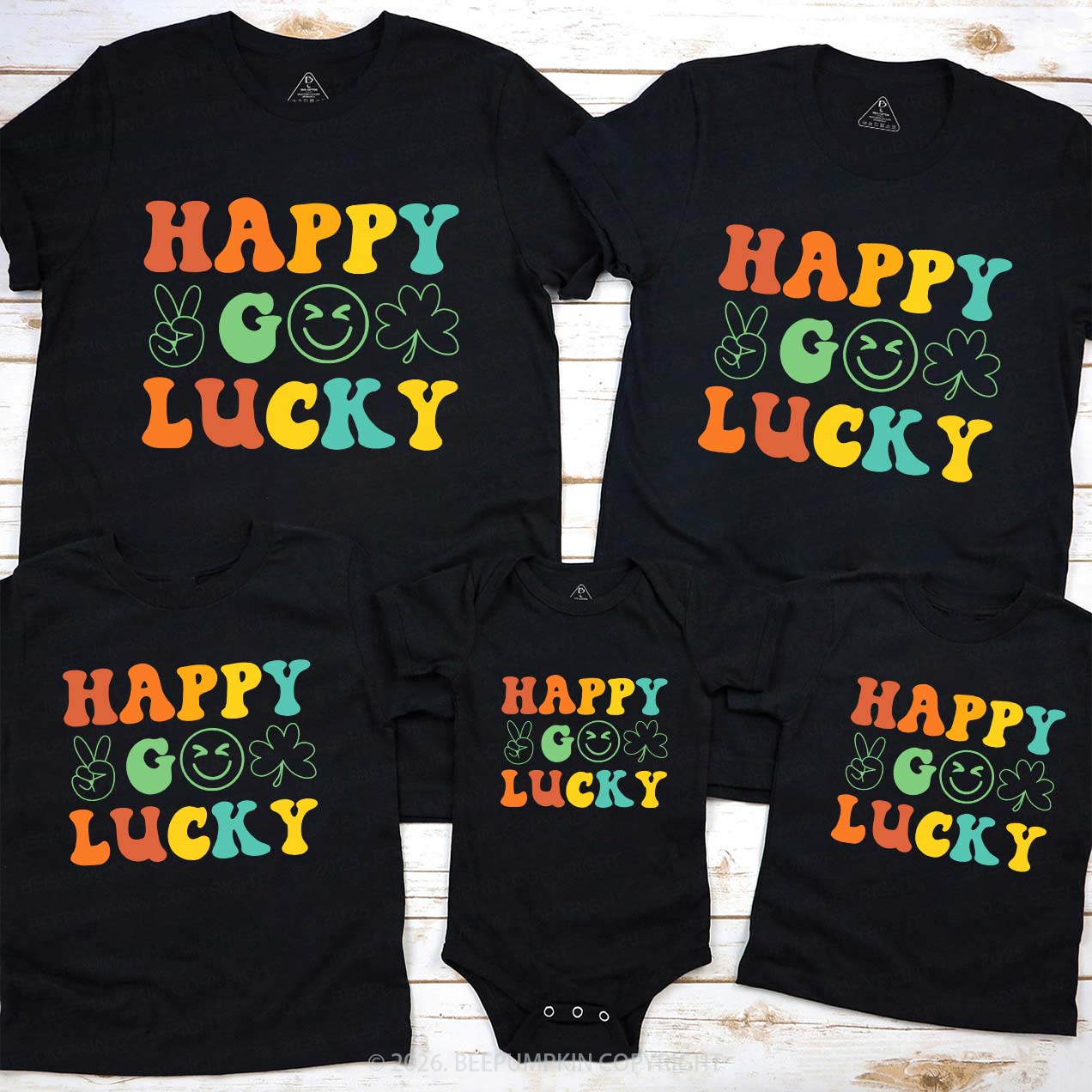 Happy Lucky St. Patrick's Day Family Matching T-Shirts