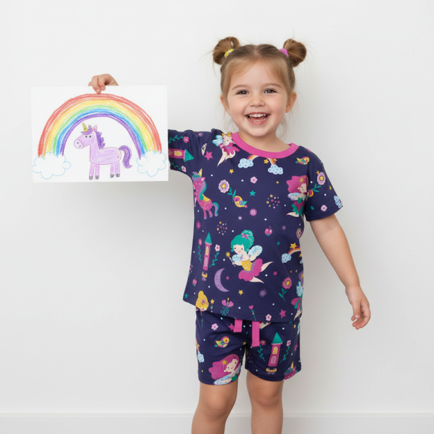 Fairyland Dreams Two-Piece Pajama Short Sets For Toddler&Kids