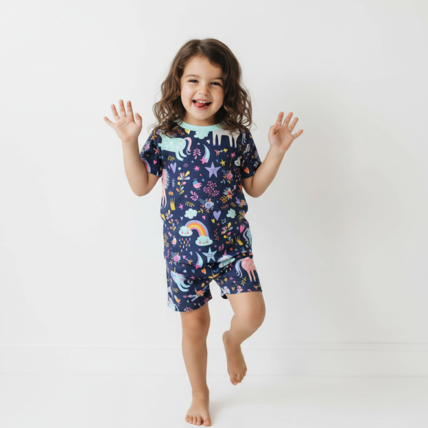 Starlight Unicorn Two-Piece Pajama Short Sets For Toddler&Kids