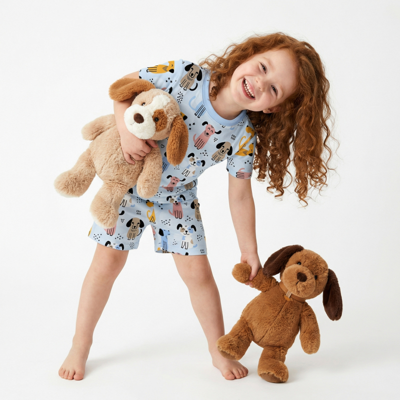 Puppy Dreams Two-Piece Pajama Short Sets For Toddler&Kids