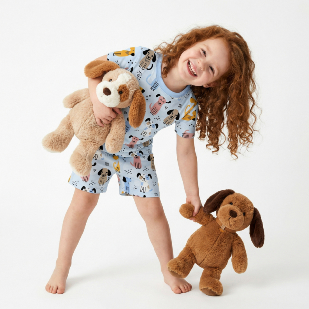 Puppy Dreams Two-Piece Pajama Short Sets For Toddler&Kids
