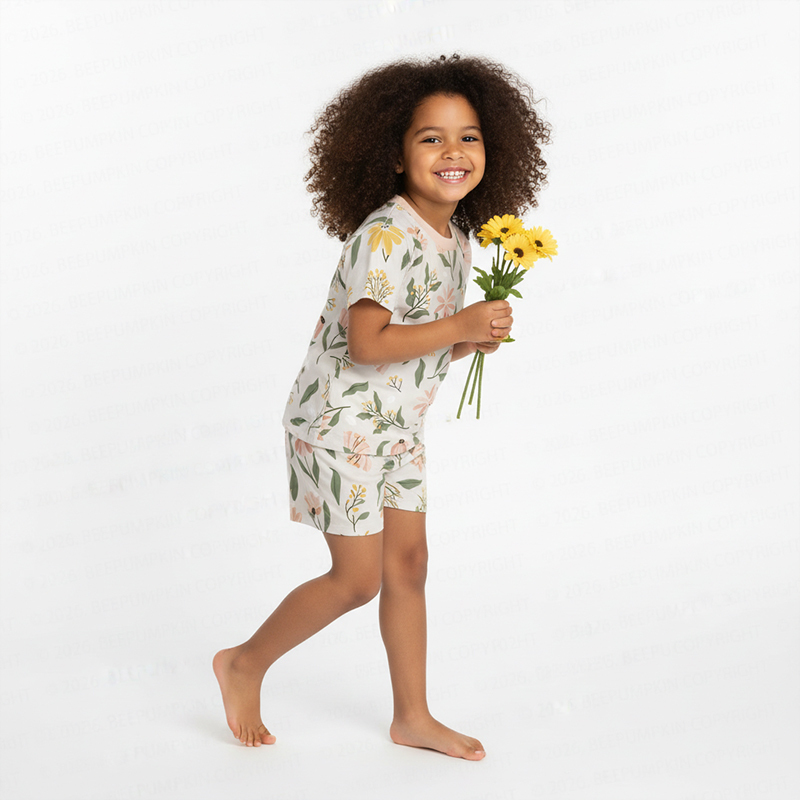 Little Garden Dreams Two-Piece Pajama Short Sets For Toddler&Kids
