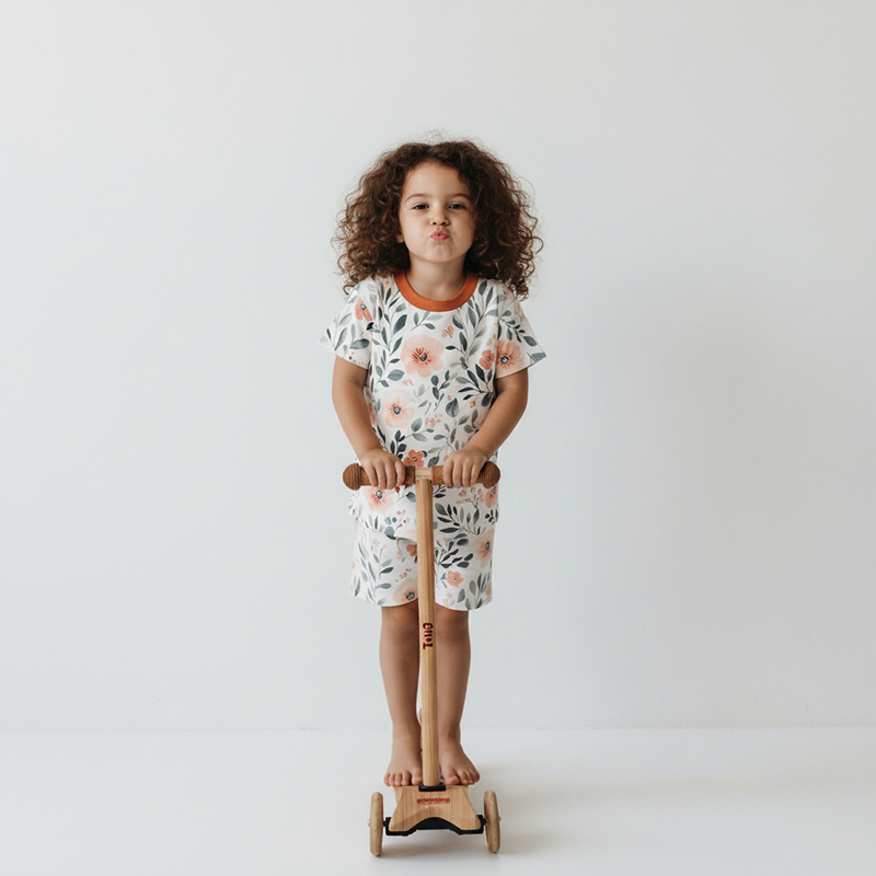 Blossom Breeze Two-Piece Pajama Short Sets For Toddler&Kids