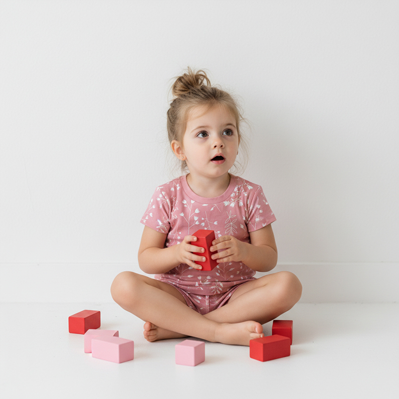 Calm Garden Two-Piece Pajama Short Sets For Toddler&Kids