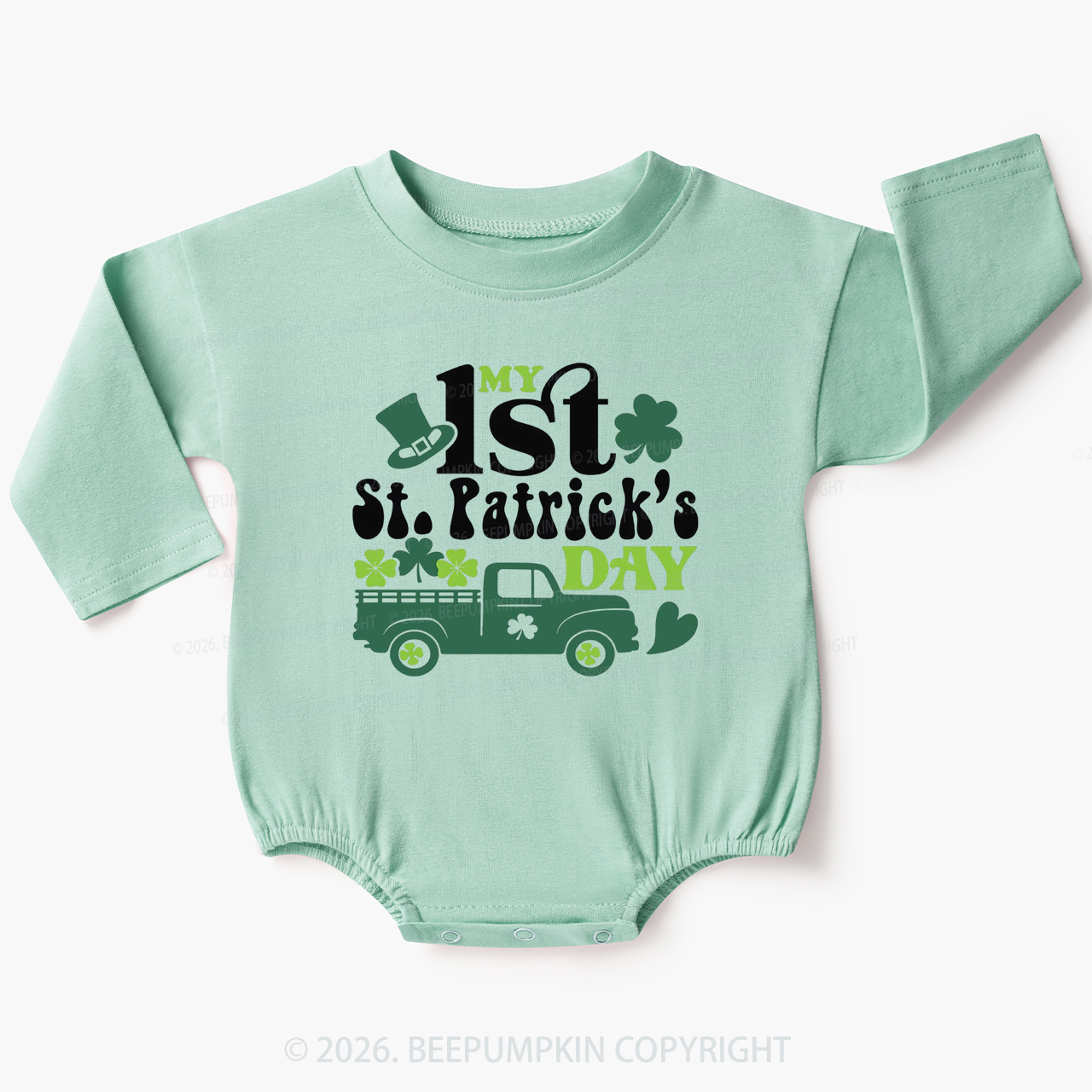 My First St. Patrick's Day Baby Bubble Romper Beepumpkin