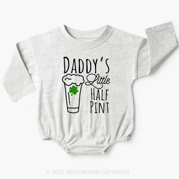 Daddy's Little Half Pint St. Patrick's Day Baby Bubble Romper Beepumpkin