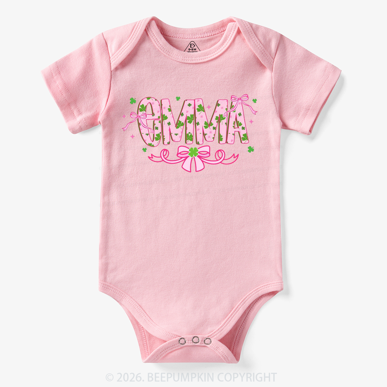 Personalized Name Shamrock St. Patrick’s Day Bodysuit