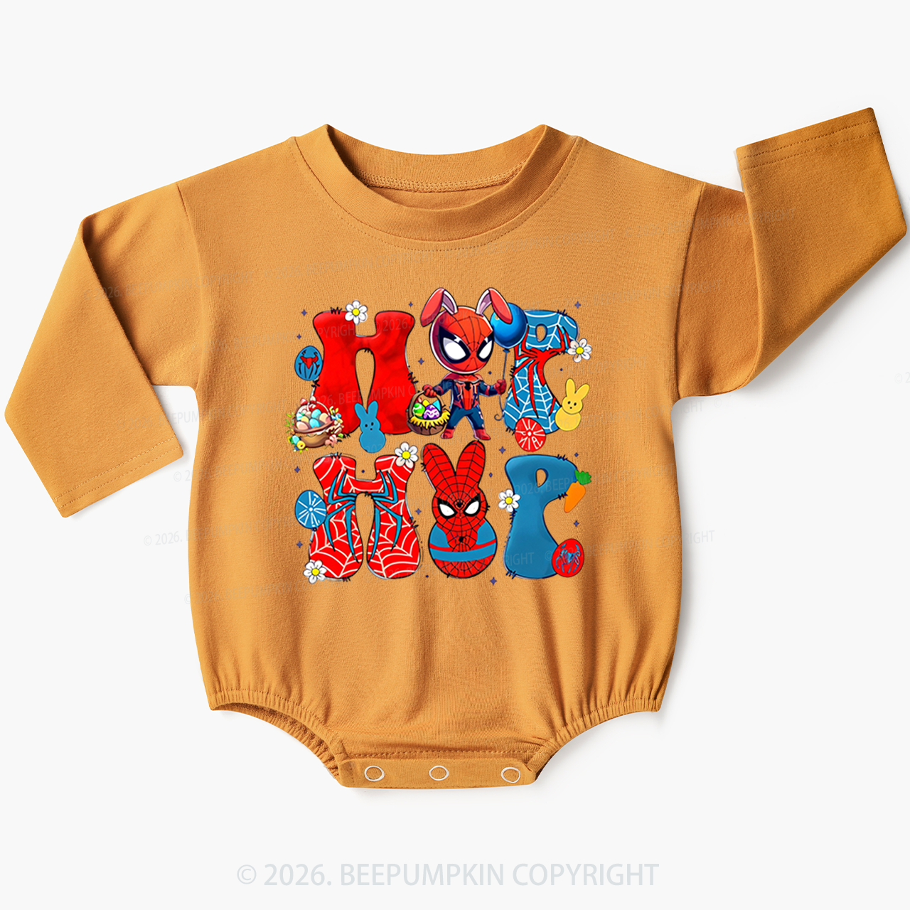 Cartoon Easter Bunny Baby Bubble Romper Beepumpkin