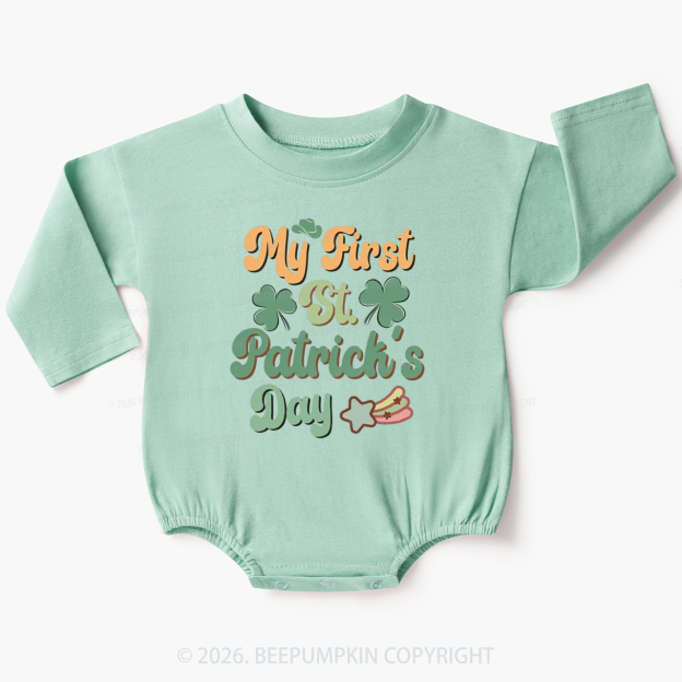 My First St. Patrick's Day Lucky Baby Bubble Romper Beepumpkin