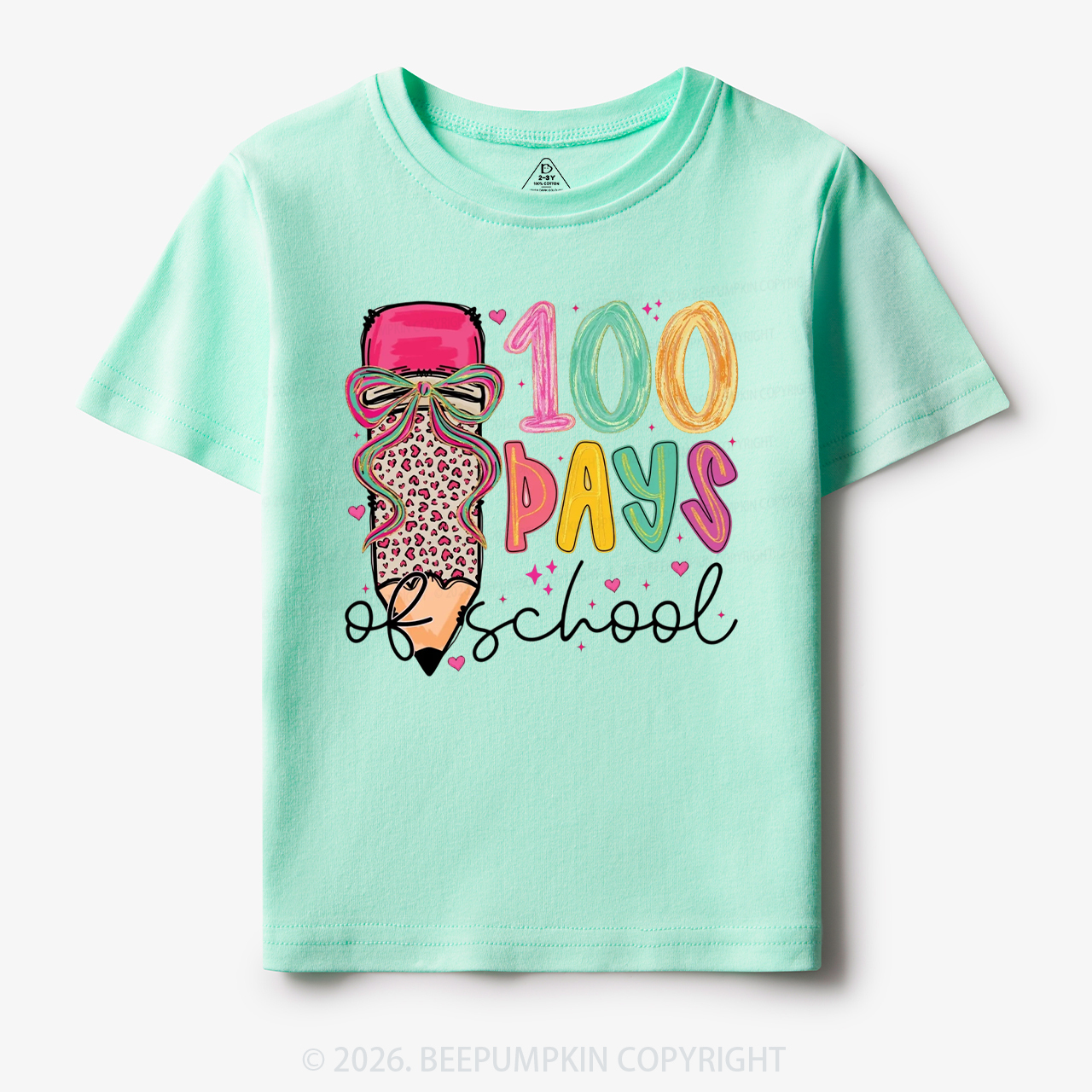 Bow Pencil 100 Days Of  School  Edition Toddler&Kid's Tees
