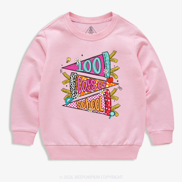 100 Days of School Coquette Bow Pencil Toddler&Kid's Sweatshirt
