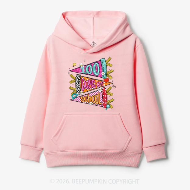 100 Days of School Coquette Bow Pencil Toddler&Kid's Hoodies