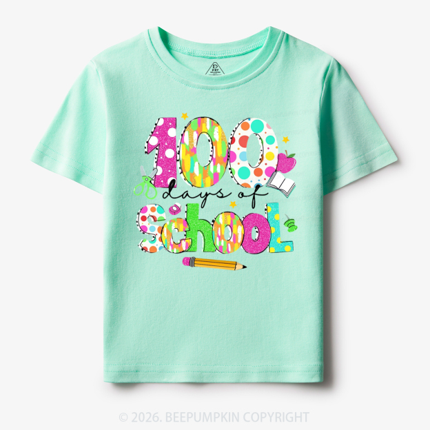 Colorful 100 Days of School Toddler&Kid's Tees