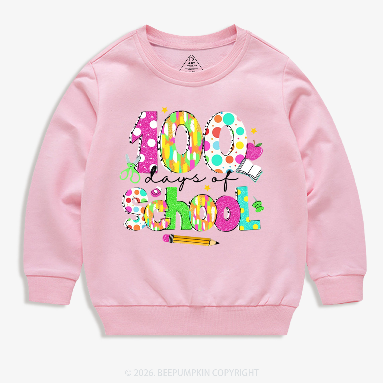 Colorful 100 Days of School Toddler&Kid's Sweatshirt