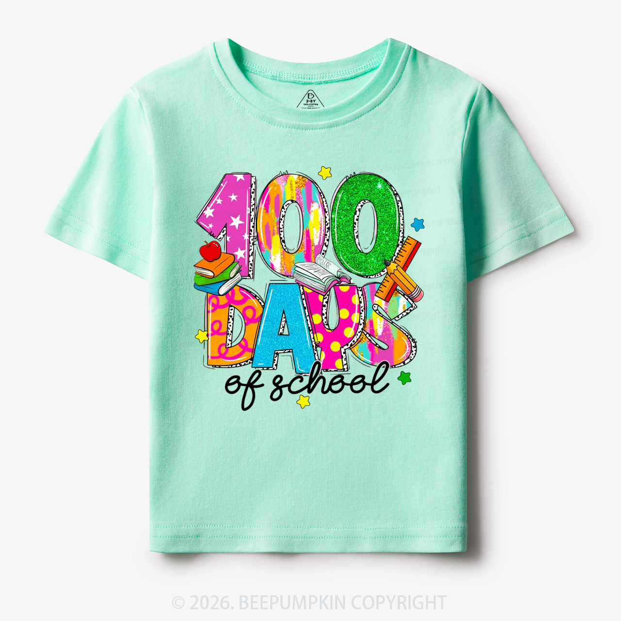 Bright & Fun 100 Days of School Toddler&Kid's Tees