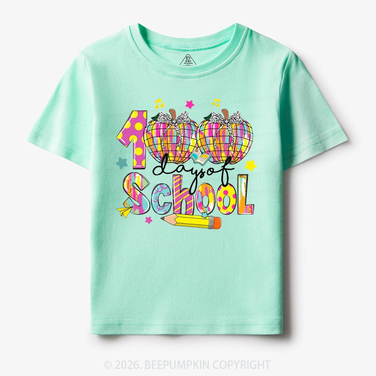 Bow & Plaid 100 Days of School Toddler&Kid's Tees