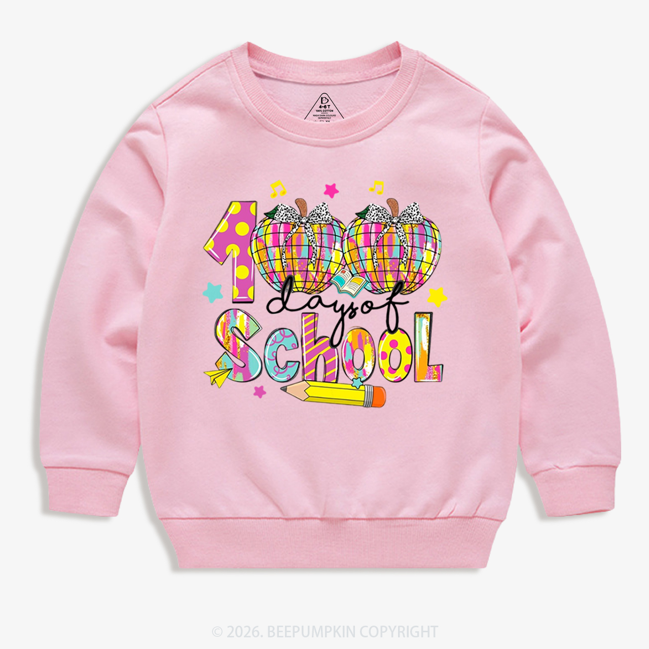 Bow & Plaid 100 Days of School Toddler&Kid's Sweatshirt