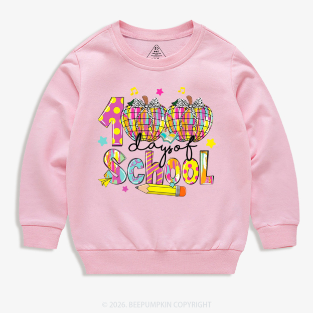 Bow & Plaid 100 Days of School Toddler&Kid's Sweatshirt