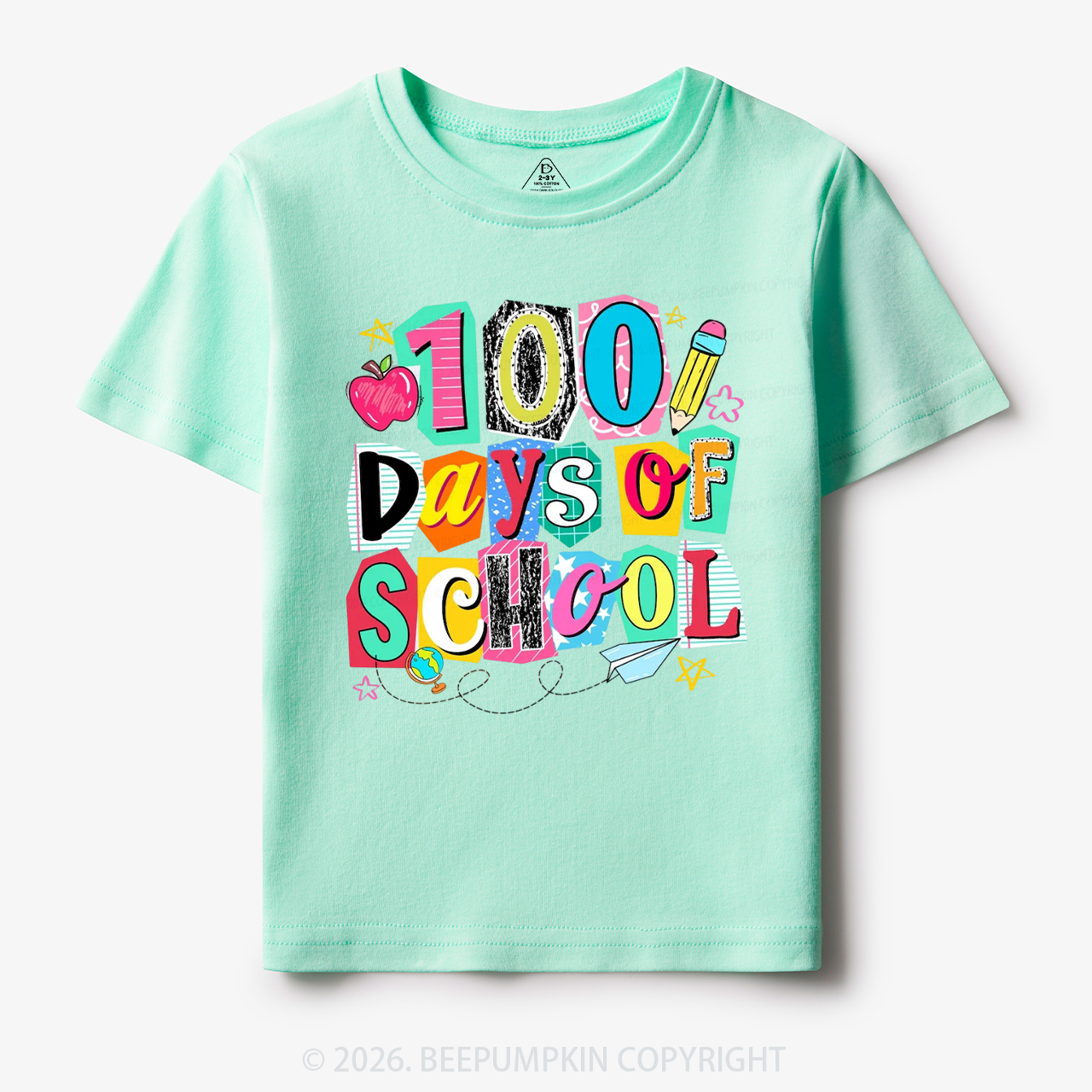 Color Pop 100 Days of School Toddler&Kid's Tees