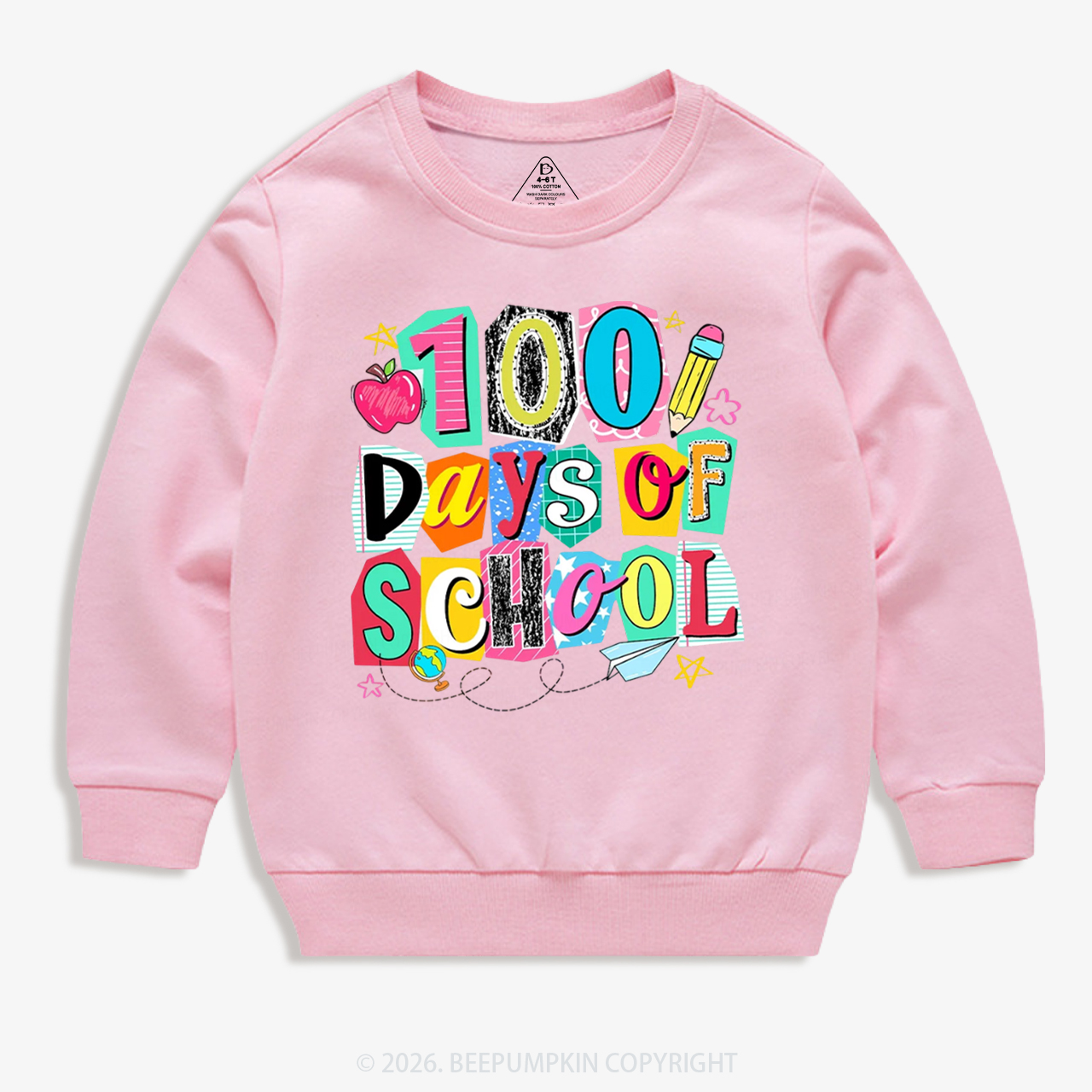 Color Pop 100 Days of School Toddler&Kid's Sweatshirt