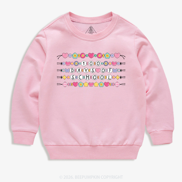 100 Days of School Beaded Bracelet Toddler&Kid's Sweatshirt