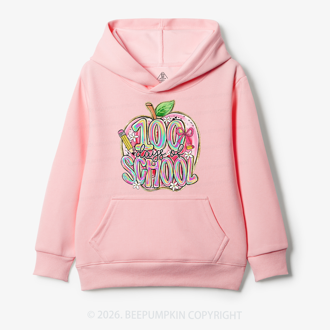 Pink Apple 100 Days of School Toddler&Kid's Hoodies