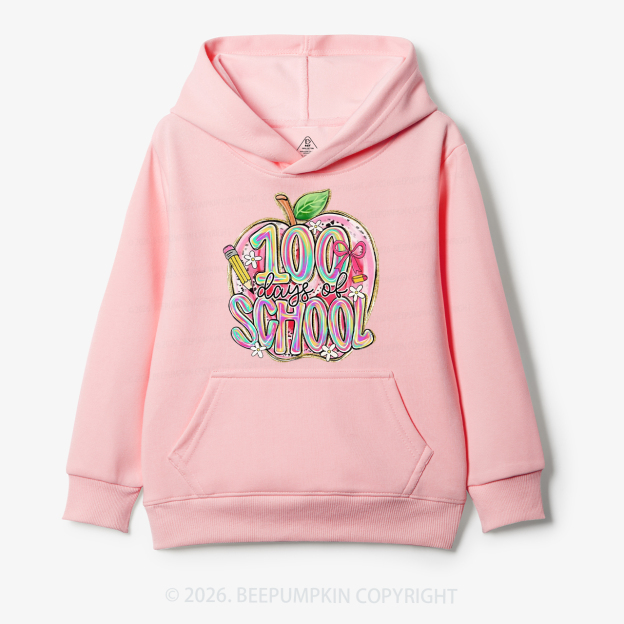 Pink Apple 100 Days of School Toddler&Kid's Hoodies