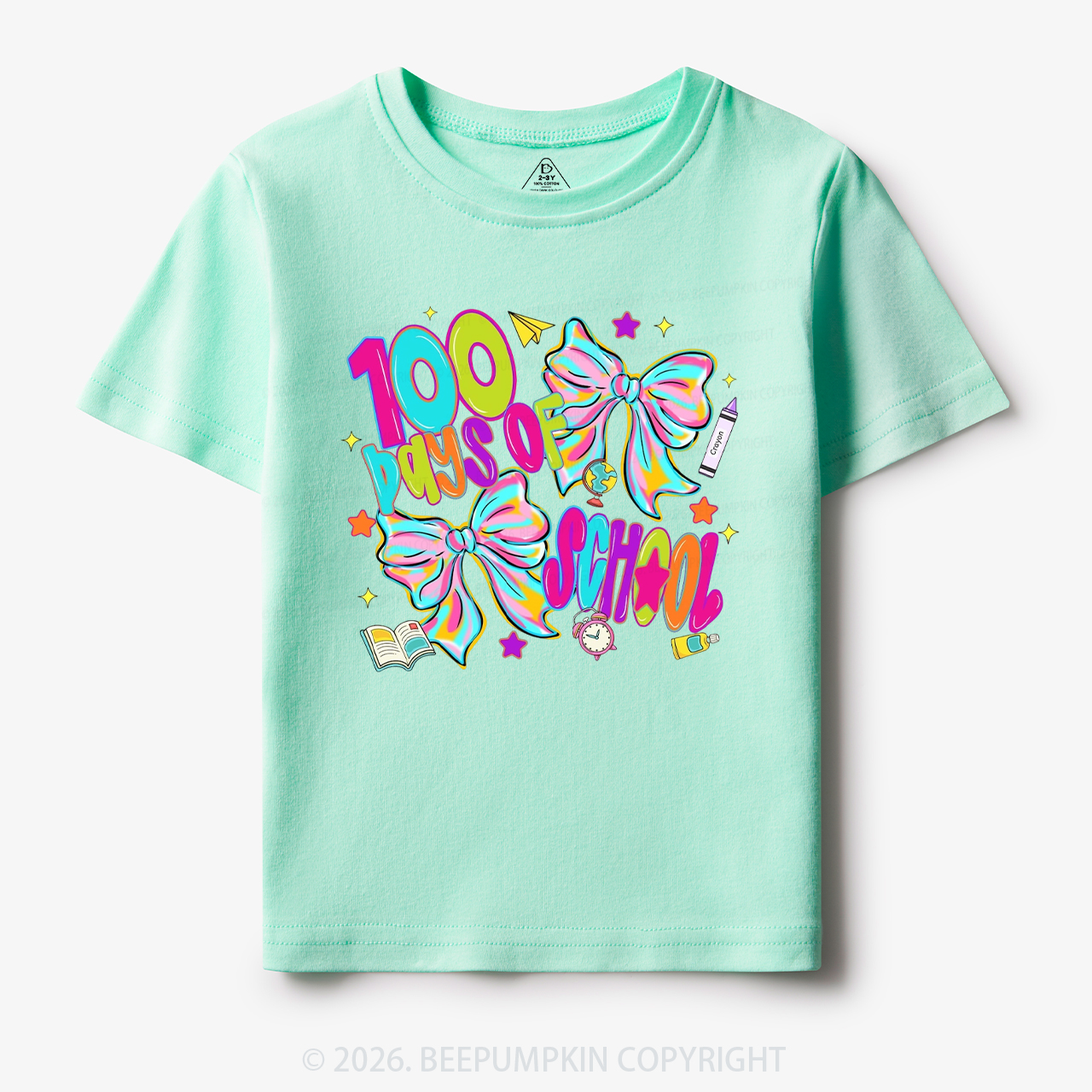 Bow Celebration 100 Days of School Toddler&Kid's Tees